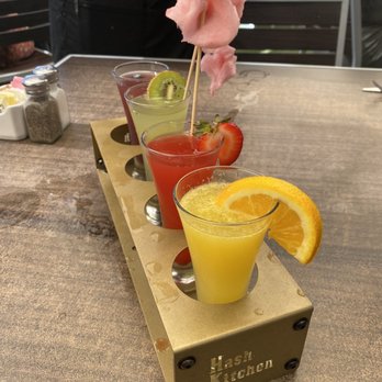 Hash Kitchen - Mimosa flight with cotton candy! - Breakfast & Brunch Near Me - Peoria, Arizona