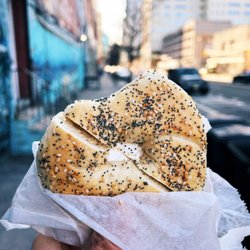 Wonder Bagels - Toasted (for next level delish) everything bagel and tofu spread (because #dairyisscary)