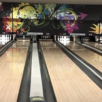 Stars and Strikes - Our view for much of our visit - just waiting around for the pins to reset and the ball to return. - Bowling Near Me - Buford, Georgia