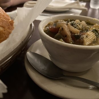 Gus's Steakhouse - This is their version of minestrone soup. Tons of veggies, tasty but more goulash-ish than soup - Steakhouses Near Me - Sonora, California