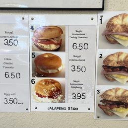 Bagels, croissants eggs