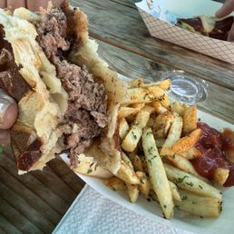 German burger and regular fries!