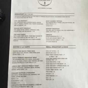 Live Oak Cafe - Menu - Breakfast & Brunch Near Me - Santa Barbara, California Live Oak Cafe - Menu - Breakfast & Brunch Near Me - Santa Barbara, California