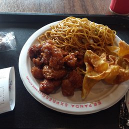 Chow me in, orange chicken and  cheese Ragoons