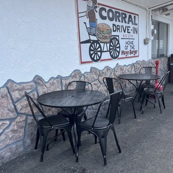 Corral Drive In - North side seating - Burgers Near Me - Long Beach, Washington
