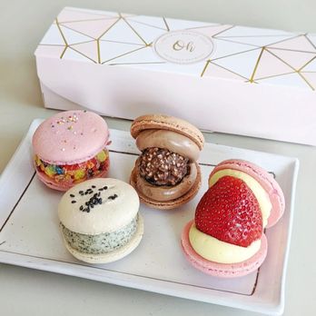 Oh Honey Macaron - Fruity pebbles, black sesame, ferreror, strawberry macarons - Cafes Near Me - Mountain View, California