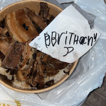 Rolling Bowl - My DoorDash order showing the bowl I received. The bowl appears to contain pork belly, but the beef ribs I ordered are missing. - Coffee & Tea Near Me - West Lafayette, Indiana Rolling Bowl - My DoorDash order showing the bowl I received. The bowl appears to contain pork belly, but the beef ribs I ordered are missing. - Coffee & Tea Near Me - West Lafayette, Indiana
