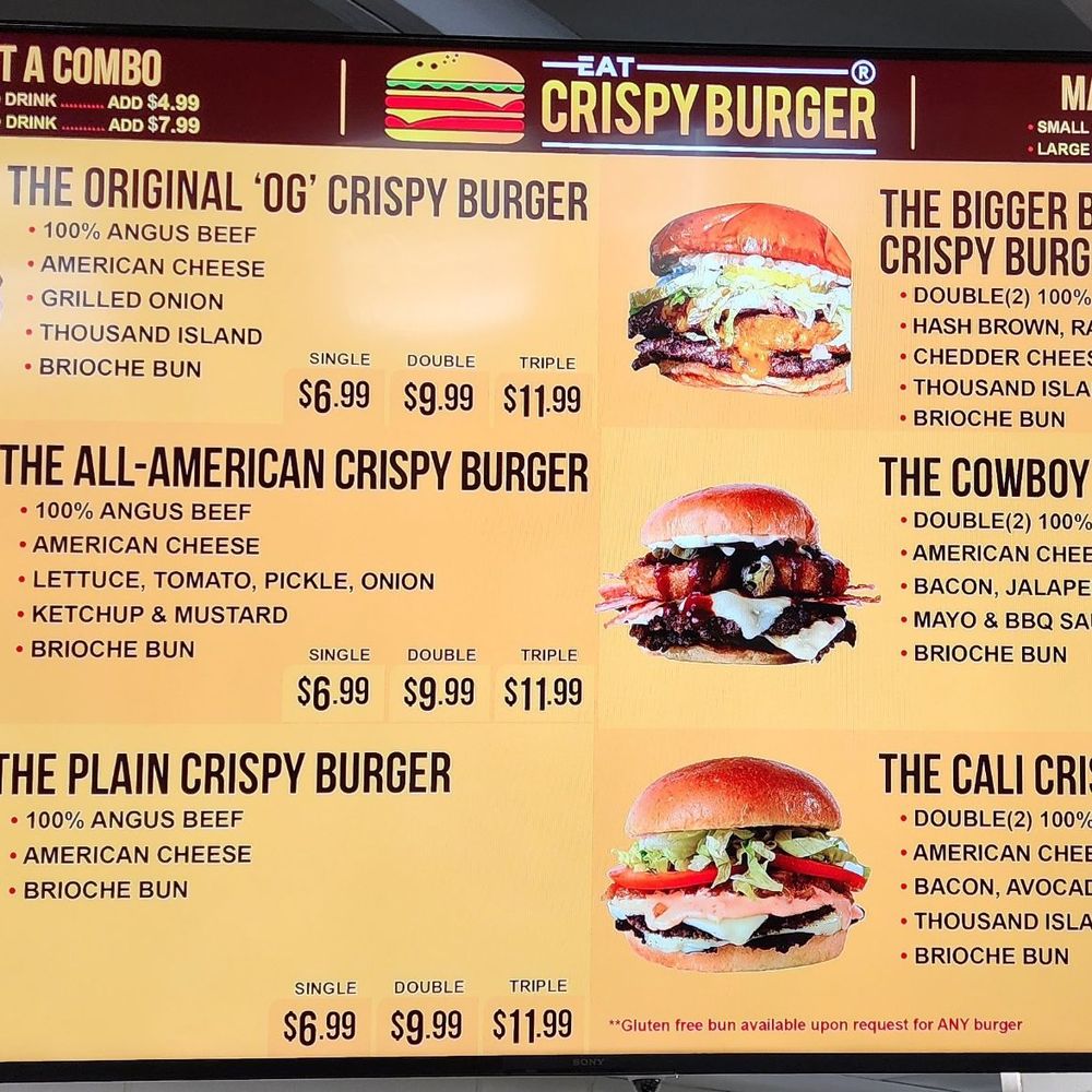 Eat Crispy Burger - Menu 10/4/24 - Breakfast & Brunch Near Me - National City, California Eat Crispy Burger - Menu 10/4/24 - Breakfast & Brunch Near Me - National City, California