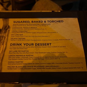 Drift - Dessert menu 1 - New American Near Me - Delray Beach, Florida
