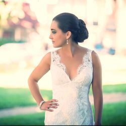 Glam on the Go - We love this classic and very chic look our Bride requested for her Wedding Day!  We went thru 3 styles to decide on this look!