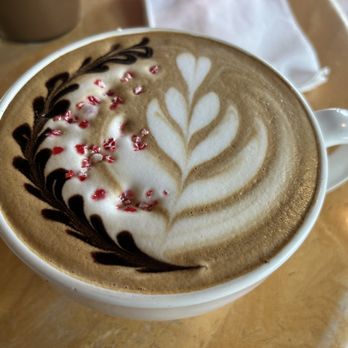 Stomping Grounds Coffee House - Peppermint bark mocha - Coffee & Tea Near Me - Fairview, Oregon