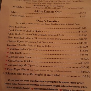 Oscars Mexican Restaurant - Menu - Mexican Near Me - Redlands, California Oscars Mexican Restaurant - Menu - Mexican Near Me - Redlands, California