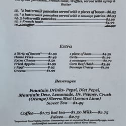 Crescent Inn Restaurant - Breakfast menu page 2