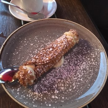 Alta Strada - Crunchy tasty cannoli. It is large enough portion to share but you wouldn't - Italian Near Me - Fairfax, Virginia Alta Strada - Crunchy tasty cannoli. It is large enough portion to share but you wouldn't - Italian Near Me - Fairfax, Virginia