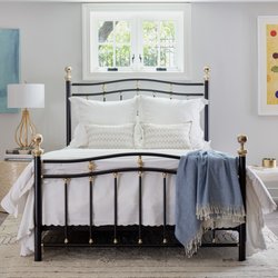 Brass Beds of Virginia - brass accents on painted beds!