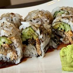 Fancy Sushi Asian Fusion - 5. Salmon Skin & Cucumber Roll