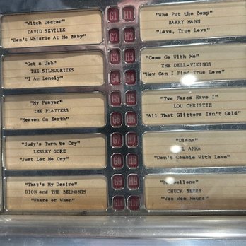 Hi-Way Cafe - Song titles on the old Jukebox - American Near Me - Vinita, Oklahoma