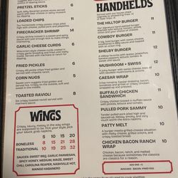 Hilltop Restaurant - Menu