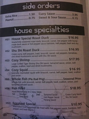 Menu photo 4 Cozy Thai Restaurant Hamburg, NY