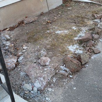 JL Chimney & Masonry - Concrete splatter mess in my garden bed - Chimney Sweeps Near Me - New Britain, Connecticut