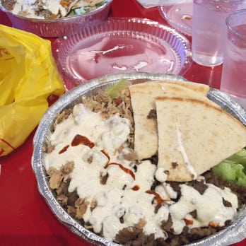 The Halal Guys - Classic (chicken and gyro) regular platter - chicken platter across from me - Halal Near Me - Costa Mesa, California The Halal Guys - Classic (chicken and gyro) regular platter - chicken platter across from me - Halal Near Me - Costa Mesa, California