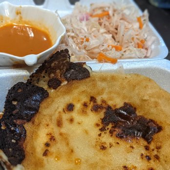 Pupusas Express - Cheesy pupusa, salsa and cabbage slaw - Mexican Near Me - Annandale, Virginia Pupusas Express - Cheesy pupusa, salsa and cabbage slaw - Mexican Near Me - Annandale, Virginia