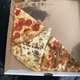 Pepperoni, chicken bacon ranch and sausage slices