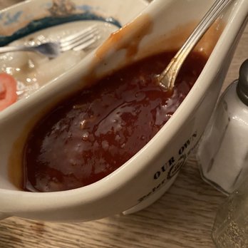 Peter Luger - Sliced Tomatoes & Onions with Luger's Own sauce (for 2). - Steakhouses Near Me - Brooklyn, New York Peter Luger - Sliced Tomatoes & Onions with Luger's Own sauce (for 2). - Steakhouses Near Me - Brooklyn, New York