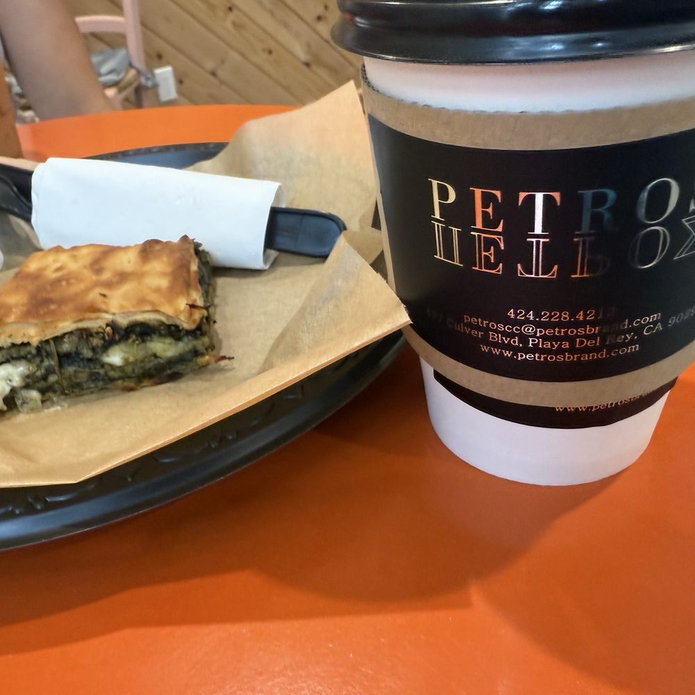 Spanakopita and coffee Spanakopita and coffee