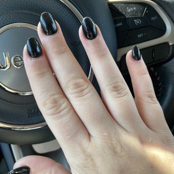 Grand Nails and Spa - Black oval acrylic nails (I specifically asked for shorter) - Nail Salons Near Me - Sioux Falls, South Dakota Grand Nails and Spa - Black oval acrylic nails (I specifically asked for shorter) - Nail Salons Near Me - Sioux Falls, South Dakota