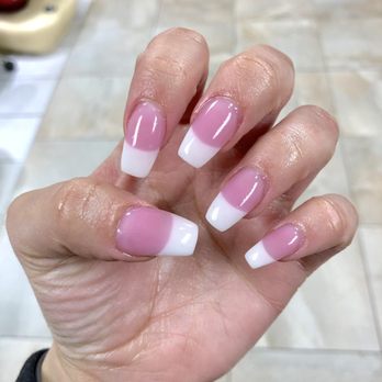 Edgy Nails & Spa - Pink & white dip powder - Nail Salons Near Me - Riverside, California