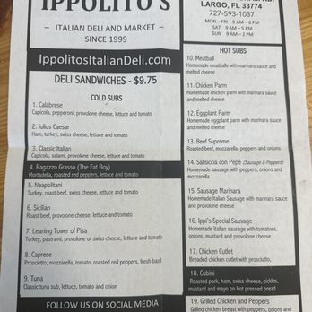 Ippolito Italian Deli - Menu - Delis Near Me - Largo, Florida Ippolito Italian Deli - Menu - Delis Near Me - Largo, Florida