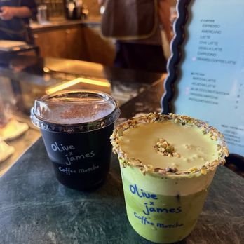 Olive & James - Pistachio matcha latte, blue coconut latte - Coffee & Tea Near Me - Los Angeles, California Olive & James - Pistachio matcha latte, blue coconut latte - Coffee & Tea Near Me - Los Angeles, California