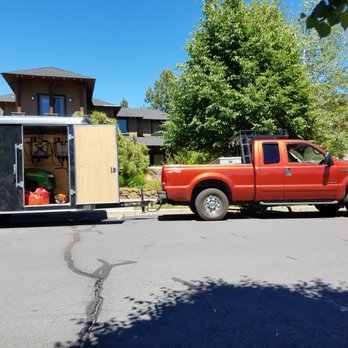 4 Seasonal Services - a red truck pulling a trailer - Landscaping Near Me 4 Seasonal Services - a red truck pulling a trailer - Landscaping Near Me