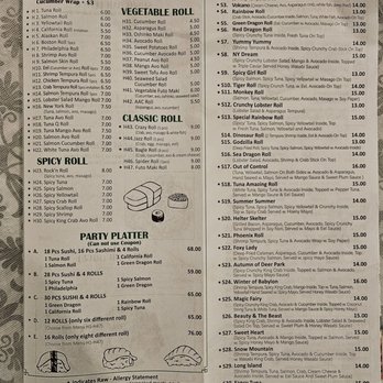 Sushi Express - Menu pg 1 September 2025 - Sushi Bars Near Me - North Babylon, New York