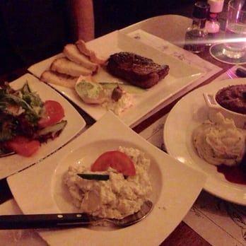 Cafe Sonneveld - Side salad, entrecôte, potato salad, haché. Nom nom - Pubs Near Me - Amsterdam, New Hampshire