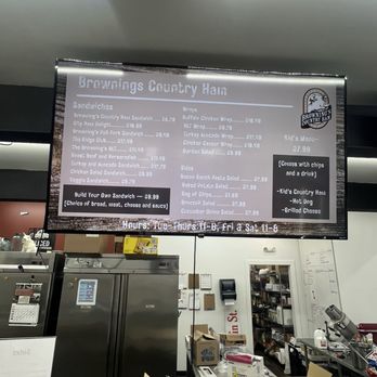 Browning's Country Ham - Menu Board - Delis Near Me - Dry Ridge, Kentucky