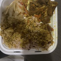 Island Spice Carribean Restaurant - Just goat bones and dry rice and beans