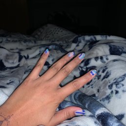 Dip Nails with hand paint design. Dip Nails with hand paint design.