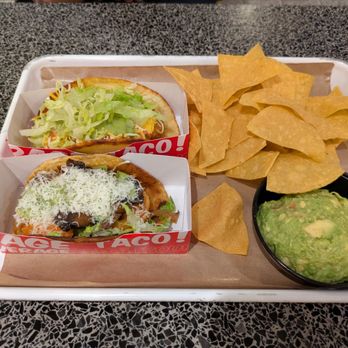 Tony’s Tacos - Fish taco and shroom taco (which contains shrimp). Also a side of guacamole shown. - Tacos Near Me - Garden City, New York Tony’s Tacos - Fish taco and shroom taco (which contains shrimp). Also a side of guacamole shown. - Tacos Near Me - Garden City, New York
