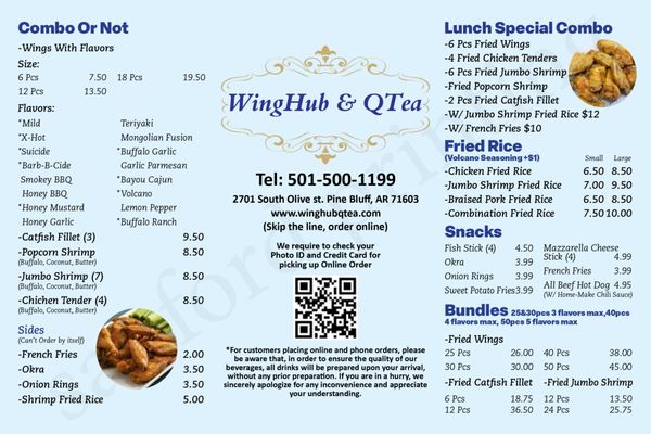 Menu photo 3 WingHub & QTea Pine Bluff, AR