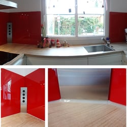 Glaserei Wopersnow - Küchenrückwand aus Glas mit Farbbeschichtung