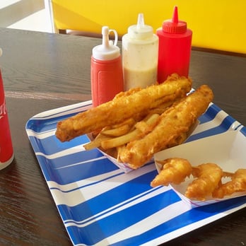 Harbor Fish and Chips - 2 piece fish and chips + 3 pieces of shrimp. - Fish & Chips Near Me - San Jose, California Harbor Fish and Chips - 2 piece fish and chips + 3 pieces of shrimp. - Fish & Chips Near Me - San Jose, California