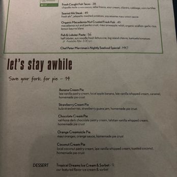 Monkeypod Kitchen - Menu - New American Near Me - Lahaina, Hawaii