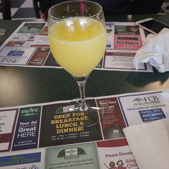 Metro Diner - Yummy mimosas!! My friend can't have orange juice so they substituted with cranberry juice! - Diners Near Me - Indianapolis, Indiana Metro Diner - Yummy mimosas!! My friend can't have orange juice so they substituted with cranberry juice! - Diners Near Me - Indianapolis, Indiana