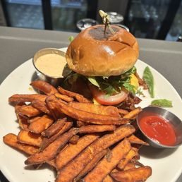 All American Burger with bacon added. All American Burger with bacon added.