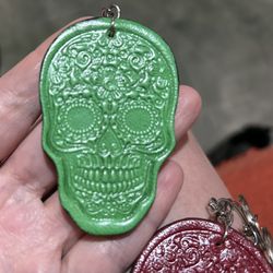 Huizache Arte Vivo de Oaxaca - Leather skull key ring