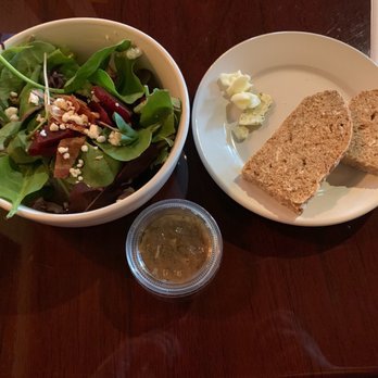Mulloy's Public House - Salad (with goat cheese, bacon, beets, and a balsamic vinaigrette on the side) and irish soda bread and butter. 8-9-19 - Irish Pub Near Me - Nutrioso, Arizona