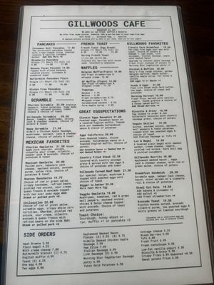 Menu photo 1 Gillwoods Cafe Saint Helena, CA Menu photo 1 Gillwoods Cafe Saint Helena, CA