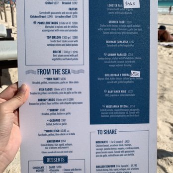 Playa Paraíso - 12/18/21 entree menu - Beaches Near Me - Tulum, ROO